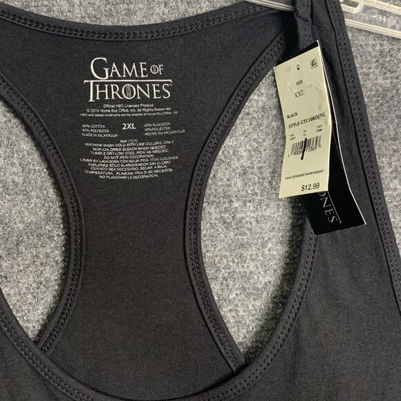 Game Of Thrones Graphic Racer Back Tank Men 2XL House Stark Black  NWT - Picture 6 of 11